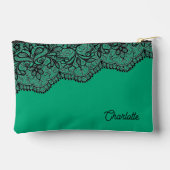 Personalized Name Clutch Bag, Eclectic Green アクセサリーポーチ (裏面)