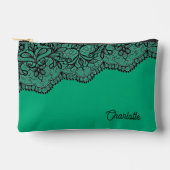Personalized Name Clutch Bag, Eclectic Green アクセサリーポーチ (正面)