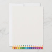 Personalized Name Colorful Pencils Teacher's ノートカード (裏面)