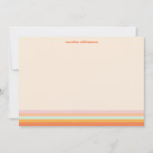 Personalized Name Colorful Stripes Retro Pastel ノートカード (正面)