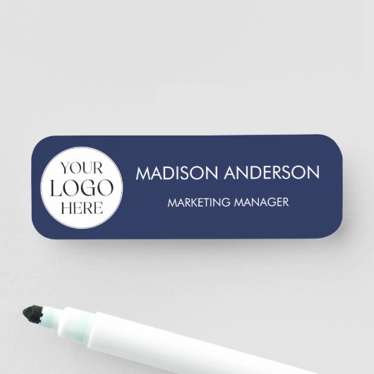 Personalized Name Company Business Logo Minimalist 名札 (インサイチュ)