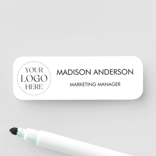 Personalized Name Company Business Logo Minimalist 名札 (インサイチュ)