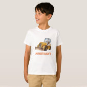 Personalized Name Construction Vehicle Bulldozer Tシャツ (正面フル)