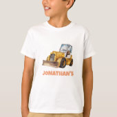 Personalized Name Construction Vehicle Bulldozer Tシャツ (正面)