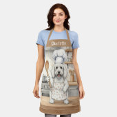Personalized Name Cooking Poodle Dog Chef エプロン (着用した状態)