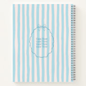 Personalized Name Custom Blue Ribbon  Elegant ノートブック (裏面)