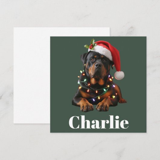 Personalized Name Custom Rottweiler Dog Christmas シーズンカード (正面/裏面)