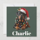 Personalized Name Custom Rottweiler Dog Christmas  シーズンカード (正面)