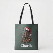 Personalized Name Custom Rottweiler Dog Christmas  トートバッグ (正面)