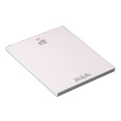 Personalized name Cute Elephant Mom & Baby Pink ノートパッド (アングル)