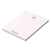 Personalized name Cute Elephant Mom & Baby Pink ノートパッド (回転)