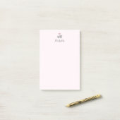 Personalized name Cute Elephant Mom & Baby Pink    ポストイット (デスク上)