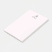 Personalized name Cute Elephant Mom & Baby Pink    ポストイット (アングル)