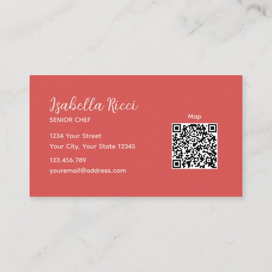 Personalized Name Cute Hand Drawn Food QR Code 名刺 (裏面)