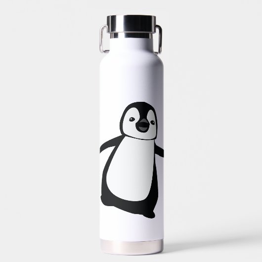 Personalized Name Cute Peeking Penguin ウォーターボトル (正面)