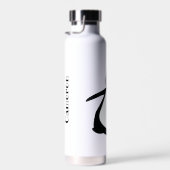 Personalized Name Cute Peeking Penguin ウォーターボトル (右面)