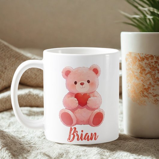 Personalized Name Cute Teddy Bear  コーヒーマグカップ