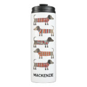 Personalized Name Dachshund Wiener Sausage Dog タンブラー (正面)