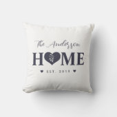 Personalized Name Dark-Blue Grey HOME  クッション (正面)