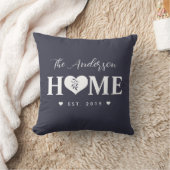 Personalized Name Dark-Blue Grey HOME  クッション (ブランケット)