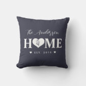 Personalized Name Dark-Blue Grey HOME  クッション (正面)