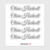 Personalized Name Decal – Repeated 5 Times シール (シート)