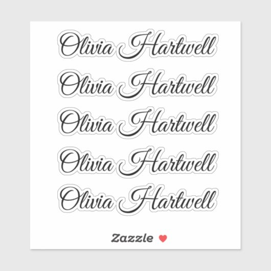 Personalized Name Decal – Repeated 5 Times シール (シート)