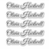 Personalized Name Decal – Repeated 5 Times シール (正面)