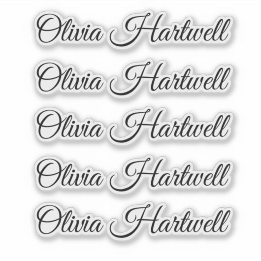 Personalized Name Decal – Repeated 5 Times シール (正面)