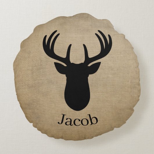 Personalized Name Deer  ラウンドクッション (裏面)