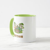 Personalized Name Dinosaur Kids Hot Cocoa マグカップ (正面左)