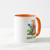 Personalized Name Dinosaur Kids Hot Cocoa マグカップ (正面右)