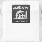 Personalized Name Dock Shadow Bass スクエアシール (バッグ)