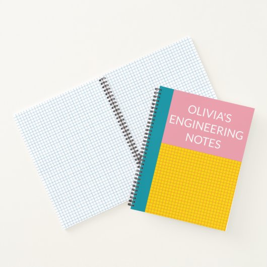 Personalized Name Engineering Graph Paper Pink ノートブック (内部)