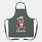 Personalized Name English Bulldog Dog Christmas  エプロン (正面)