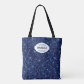 Personalized Name Feminine Blue Floral Pattern トートバッグ (裏面)