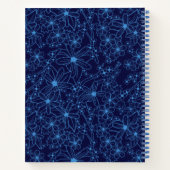 Personalized Name Feminine Blue Floral Pattern ノートブック (裏面)