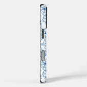 Personalized Name Feminine Blue Floral Pattern Case-Mate iPhoneケース (裏面 / 右)