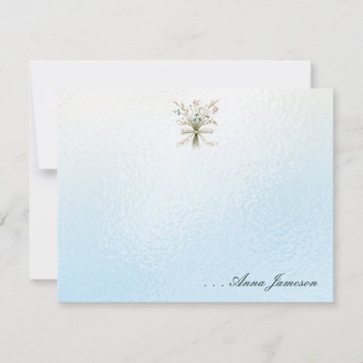 Personalized Name Field Flowers Bouquet Image Flat ノートカード (正面)