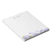 Personalized name floral aesthetic dot Grid ノートパッド (アングル)