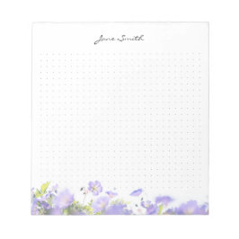 Personalized name floral aesthetic dot Grid ノートパッド