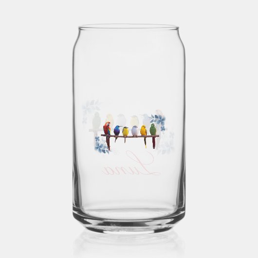 Personalized name floral birds  ガラス缶 (裏面)