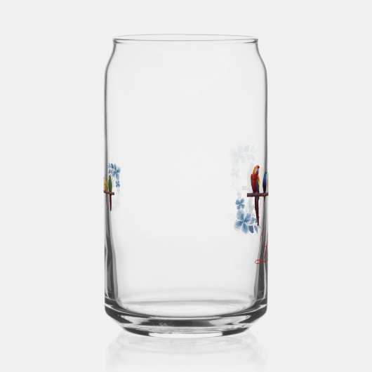 Personalized name floral birds  ガラス缶 (右)