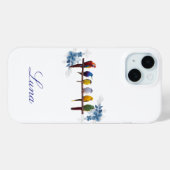 Personalized name floral birds  Case-Mate iPhoneケース (裏面 (横))