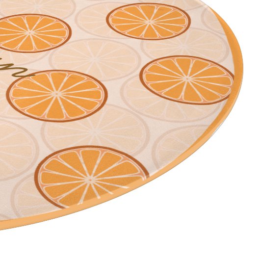 Personalized name fruit orang &brown Cutting Board カッティングボード (角)