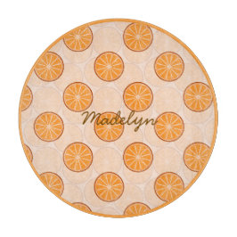 Personalized name fruit orang &brown Cutting Board カッティングボード