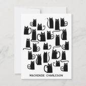 Personalized Name Fun Black Cat ノートカード (正面)