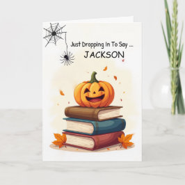 Personalized Name Funny Halloween Cute Spider カード