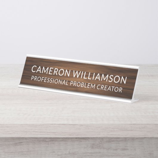 Personalized Name Funny Office Humor Professional デスクネームプレート (正面)