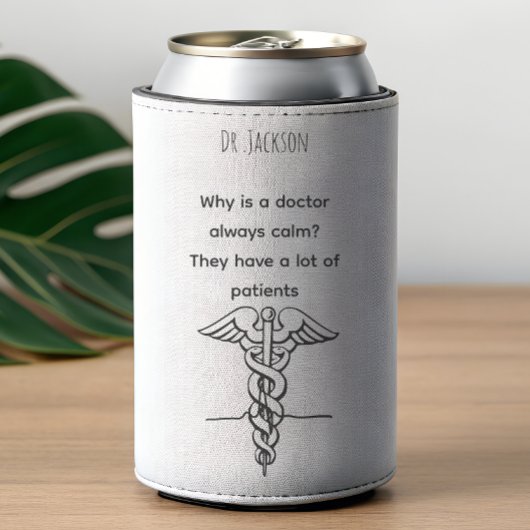 Personalized Name  funny  puns minimalist doctor ボトルクーラー